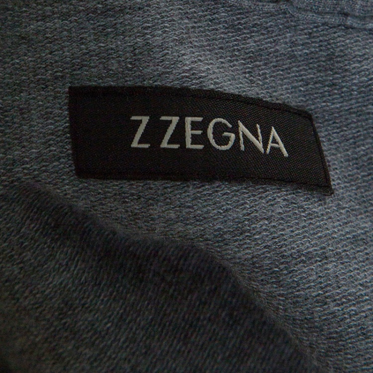 Pre Owned Z Zegna Grey Drawstring Detail Track Pants M