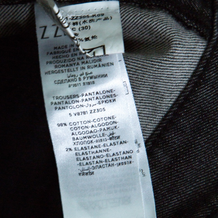 Pre Owned Z Zegna Dark Grey Straight Fit Denim Jeans S