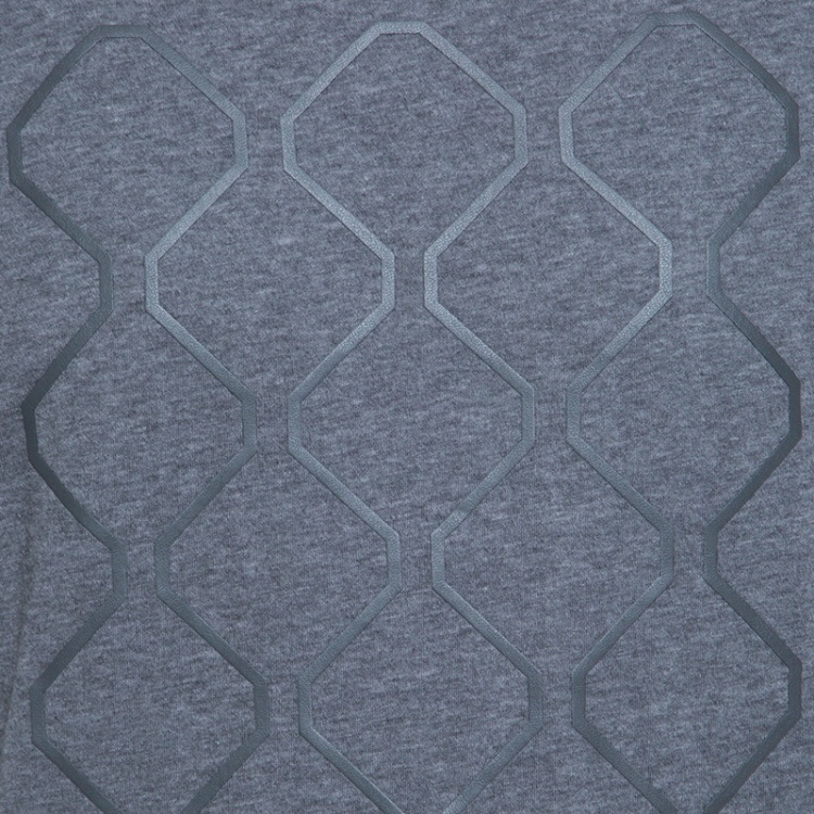 Pre Owned Z Zegna Grey Cotton Geometric Pattern Crew Neck T-Shirt M