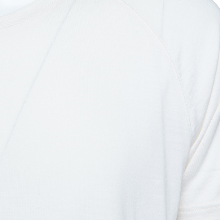 Pre Owned Z Zegna Techmerino Cream Wool Jersey Crew Neck T-Shirt L