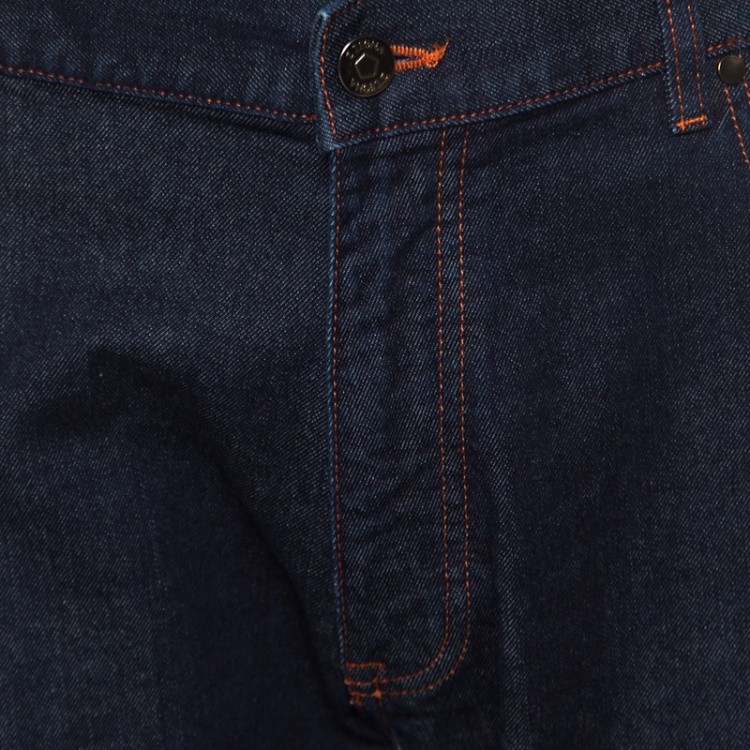 Pre Owned Z Zegna Indigo Dark Wash Regular Fit Denim Jeans XL