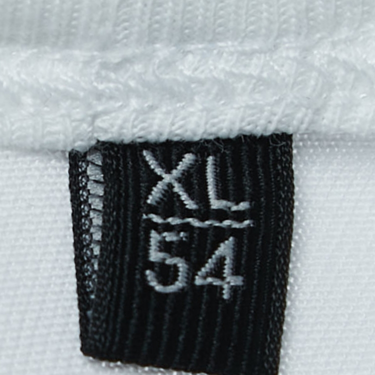 Pre Owned Z Zegna White Logo Embroidered Cotton Half Sleeve T-Shirt XL