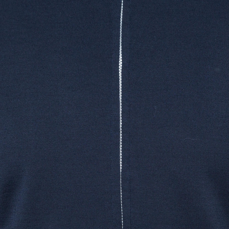 Pre Owned Z Zegna Navy Blue Tech-Merino Zipper Jacket S