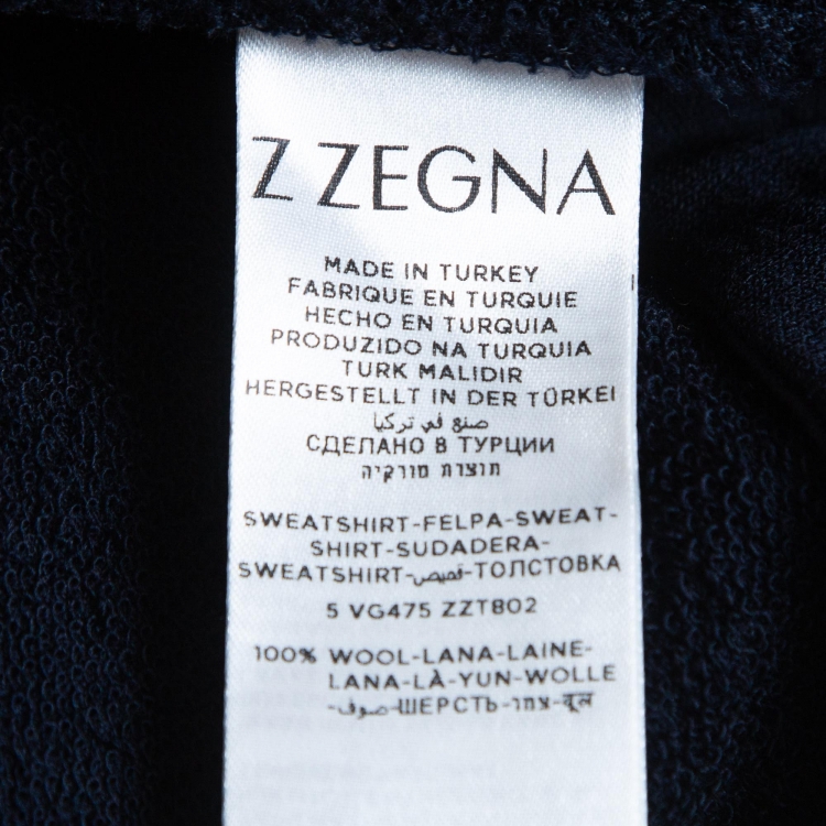 Pre Owned Z Zegna Navy Blue Tech-Merino Zipper Jacket S