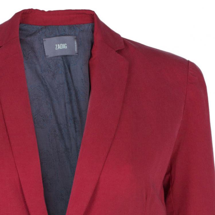 Pre Owned Zadig & Voltaire Red Casual Fitted Blazer XS