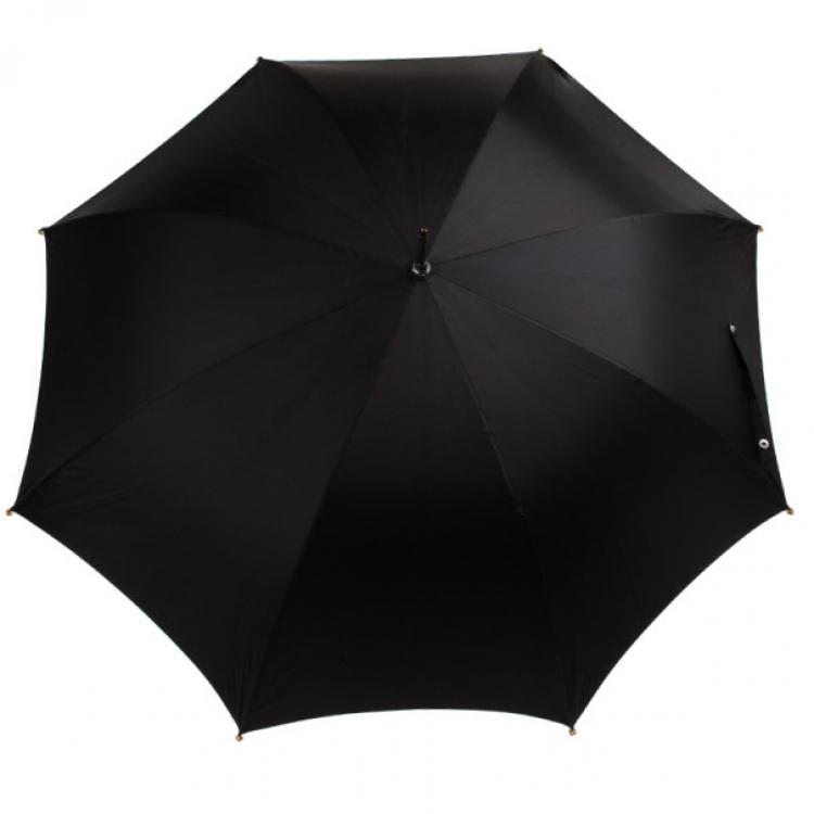 Pre Owned Alexander McQueen Black Golden Skull Detail Umbrella