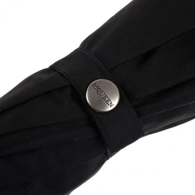 Pre Owned Alexander McQueen Black Golden Skull Detail Umbrella