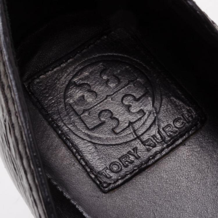 Pre Owned Tory Burch Black Ballerina Flats Size 39