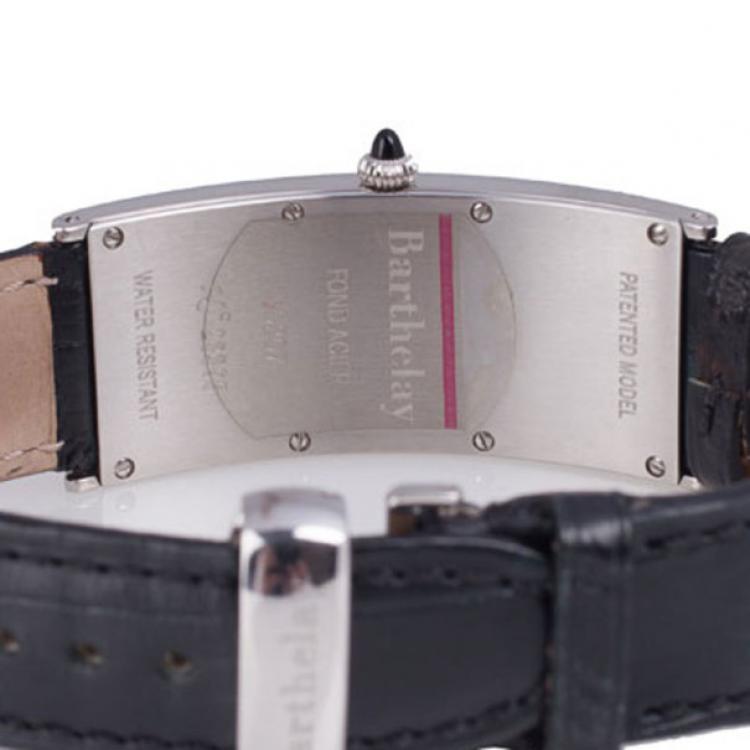 Pre Owned Barthelay White Diamond Fond Acier Womens Wristwatch 22 MM