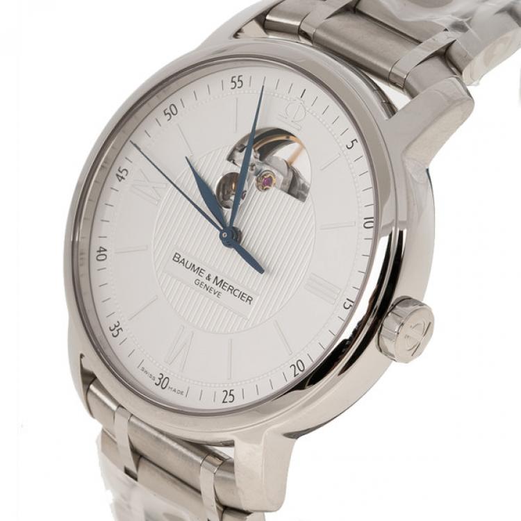 مملوكة مسبقًا Baume & Mercier White Stainless Steel Classima Men's Wristwatch 42MM