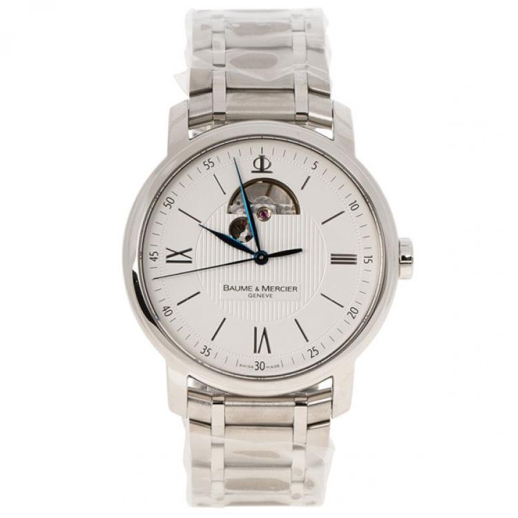 مملوكة مسبقًا Baume & Mercier White Stainless Steel Classima Men's Wristwatch 42MM