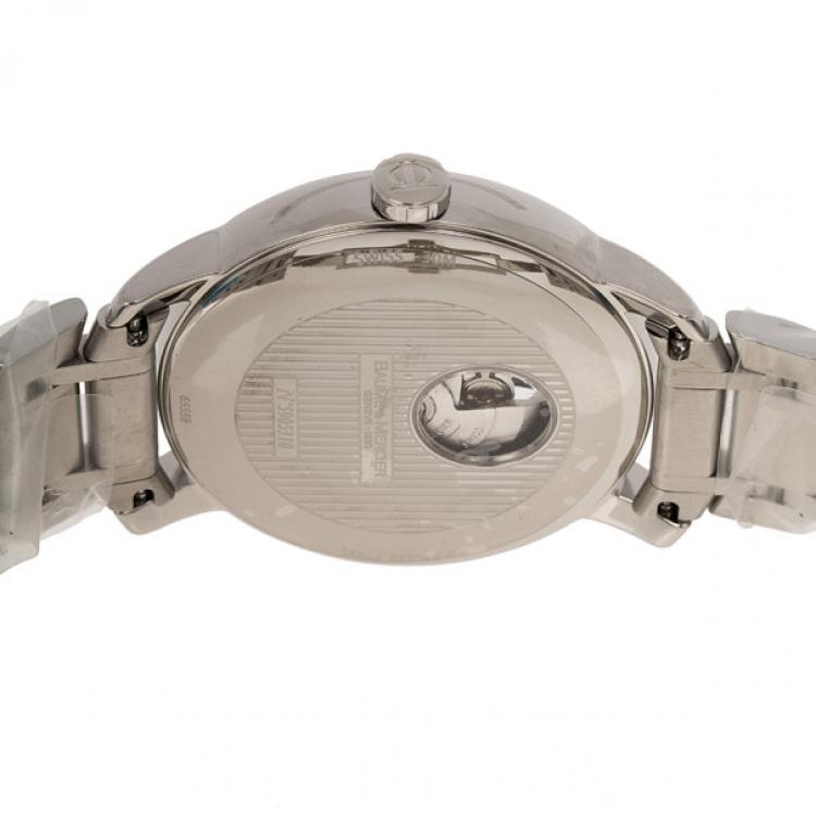 مملوكة مسبقًا Baume & Mercier White Stainless Steel Classima Men's Wristwatch 42MM