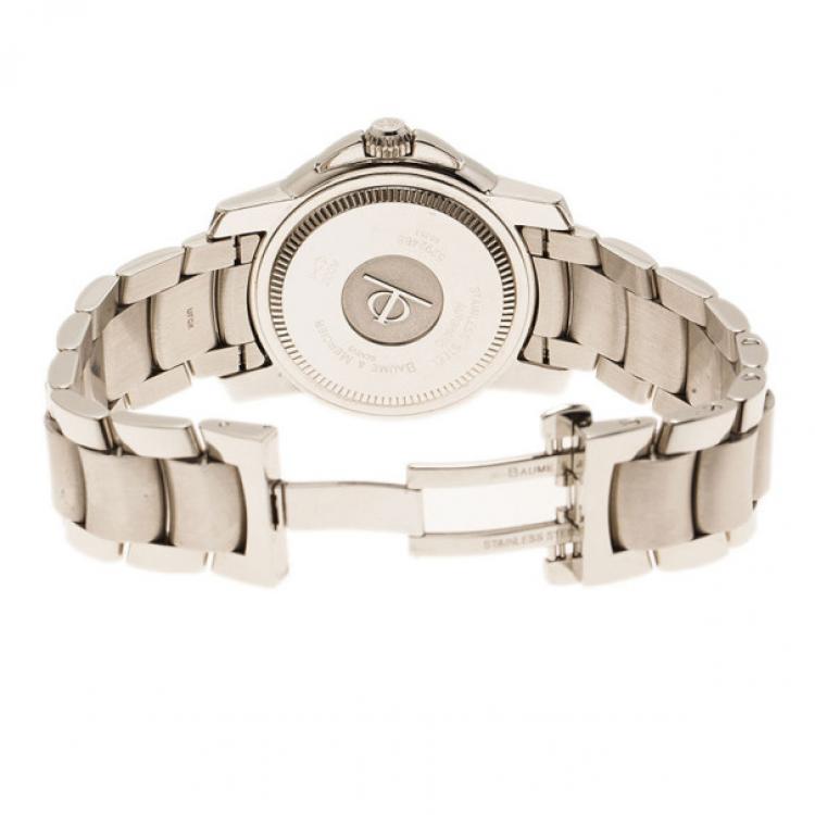مملوكة مسبقًا Baume & Mercier Black Stainless Steel Capeland Men's Wristwatch 40MM