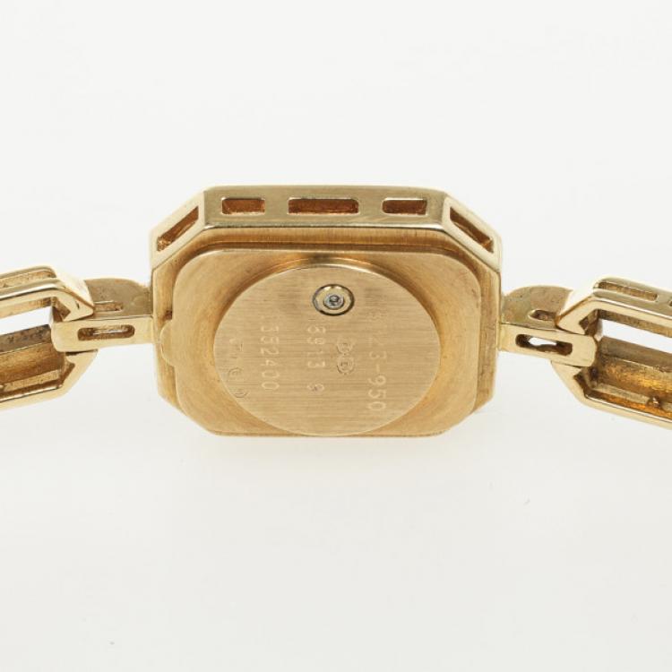 Pre Owned Baume & Mercier High Jewelry Diamond 18K Yellow Gold Womens Wristwatch 15 MM