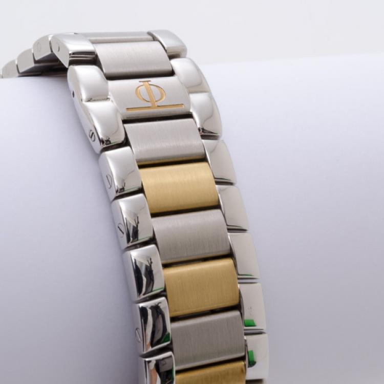 Pre Owned Baume & Mercier Riviera Two Tone 18K Gold & Stainless Steel Wristwatch Mens 
