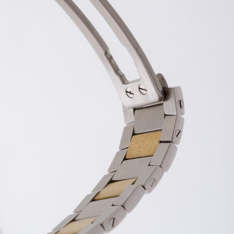 Pre Owned Baume & Mercier Riviera Two Tone 18K Gold & Stainless Steel Wristwatch Mens 