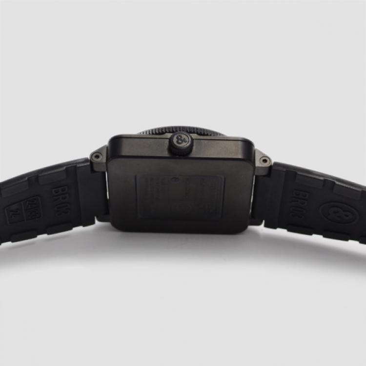 Pre Owned Bell & Ross SS Black Case Aviation Digital Date Mens Wristwatch 44 MM