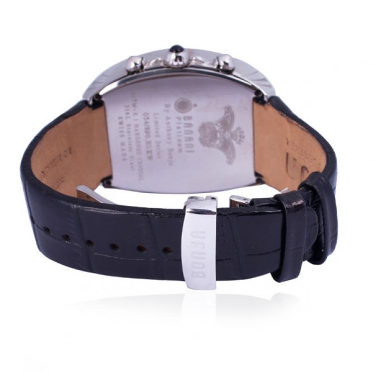 Pre Owned Bonja Limited Edition Platinum Diamond Banani Mens Wristwatch 42 MM