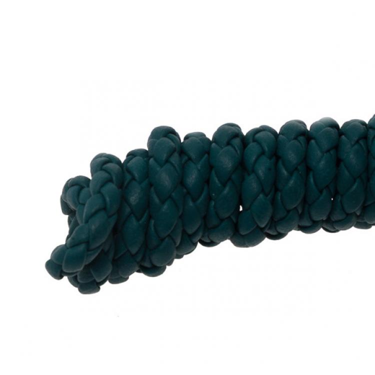 Pre Owned Bottega Veneta Green Intrecciato Leather Phone Strap