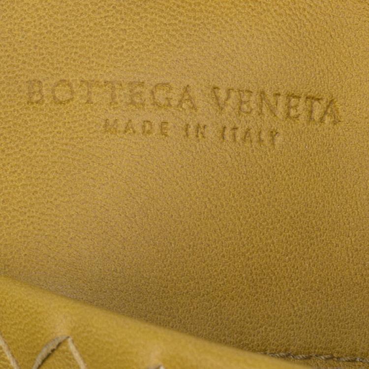 Pre Owned Bottega Veneta Mustard Leather Roma Intrecciato Tote