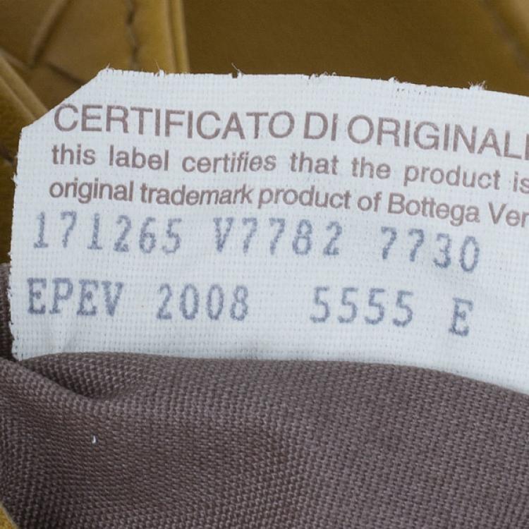 Pre Owned Bottega Veneta Mustard Leather Roma Intrecciato Tote