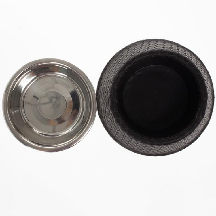 Pre Owned Bottega Veneta Brown Intrecciato Dog Bowl