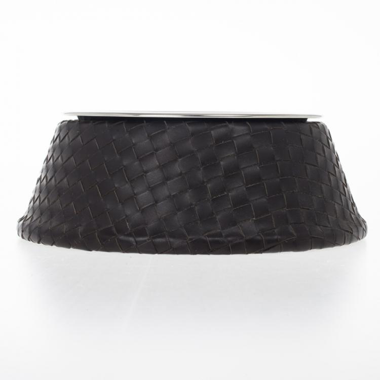 Pre Owned Bottega Veneta Brown Intrecciato Dog Bowl