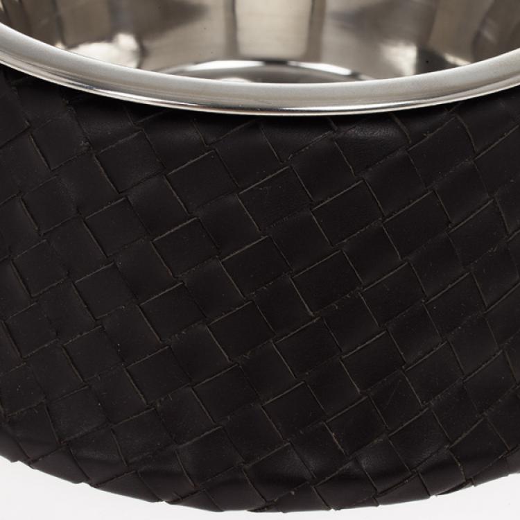 Pre Owned Bottega Veneta Brown Intrecciato Dog Bowl