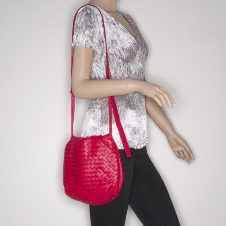 Pre Owned Bottega Veneta Small Intrecciato Messenger Bag