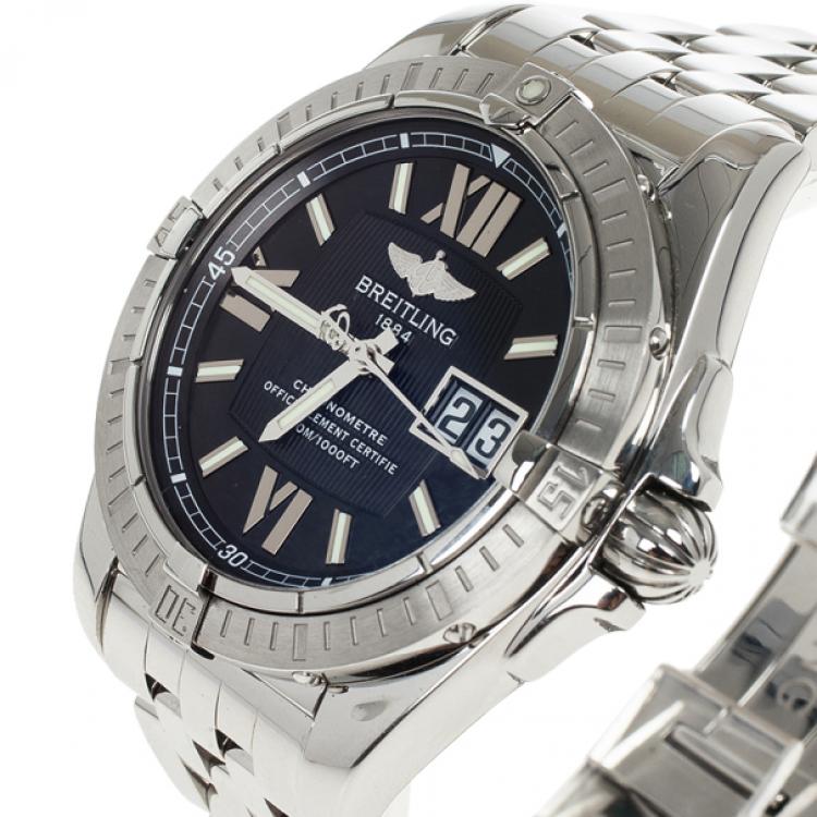 Pre Owned Breitling Navy Stainless Steel Cockpit Men's Wristwatch 41MM