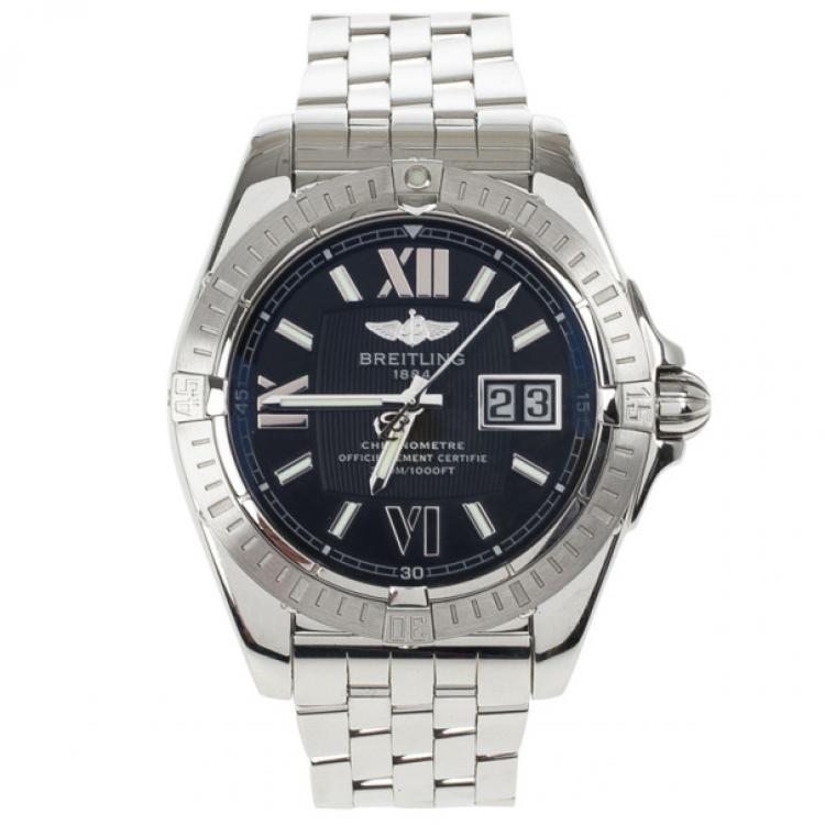 Pre Owned Breitling Navy Stainless Steel Cockpit Men's Wristwatch 41MM