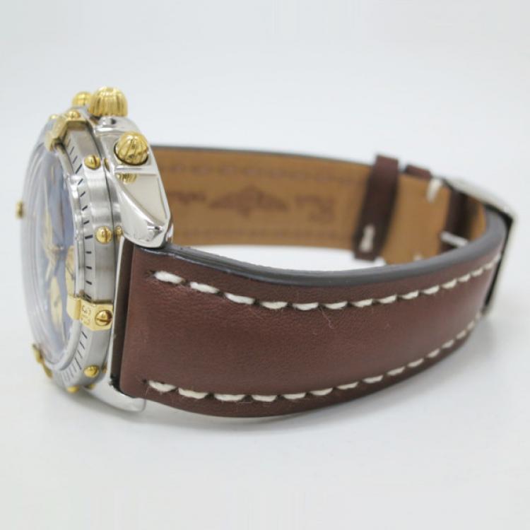 Pre Owned Breitling Chronomat SS YG Blue Mens Wristwatch