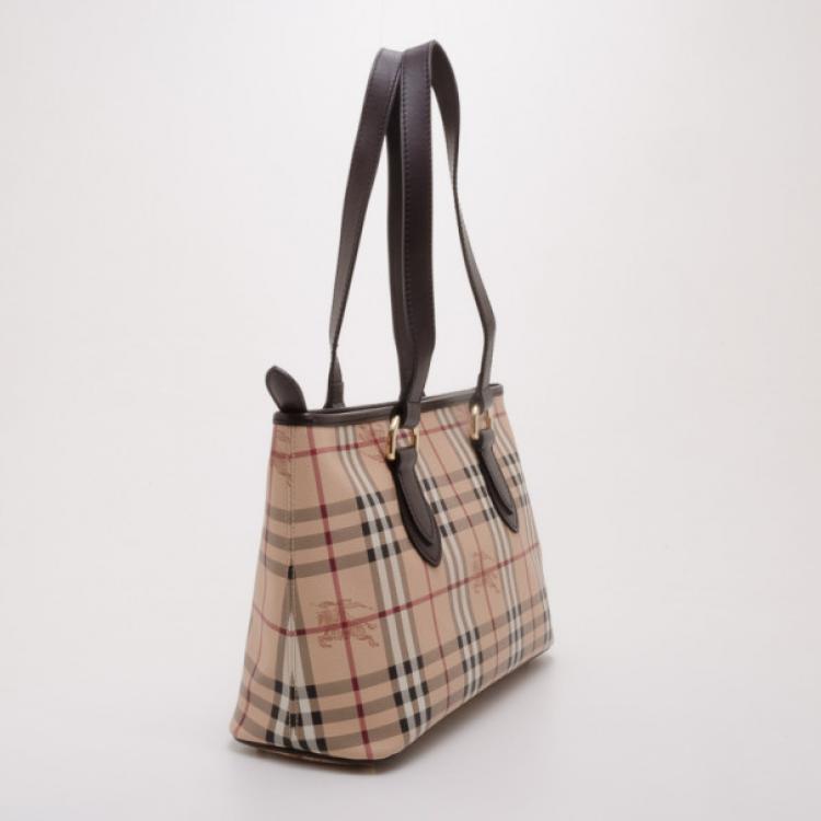 Pre Owned Burberry Haymarket Check Tote 