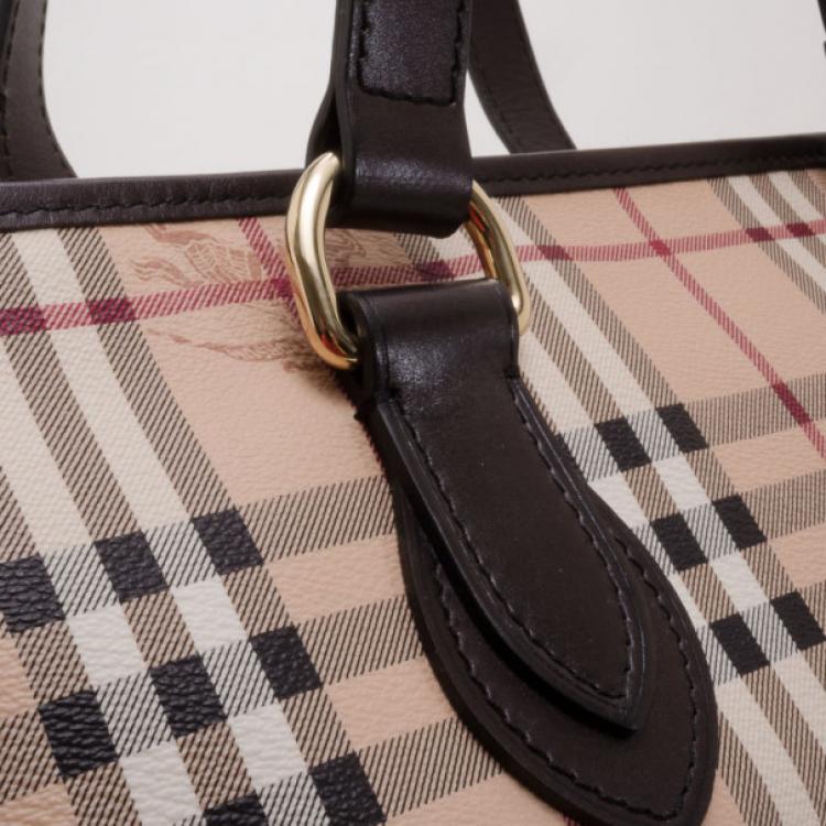 Pre Owned Burberry Haymarket Check Tote 
