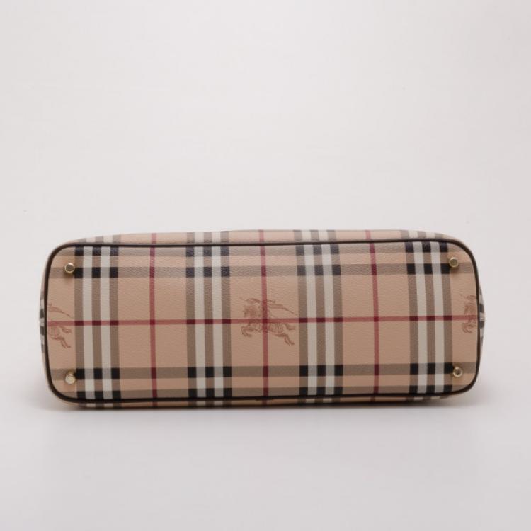 Pre Owned Burberry Haymarket Check Tote 