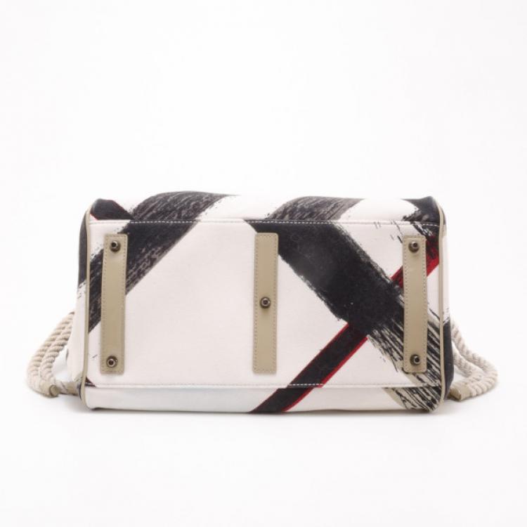 Pre Owned Burberry Brushstroke Canvas Shopper Tote 