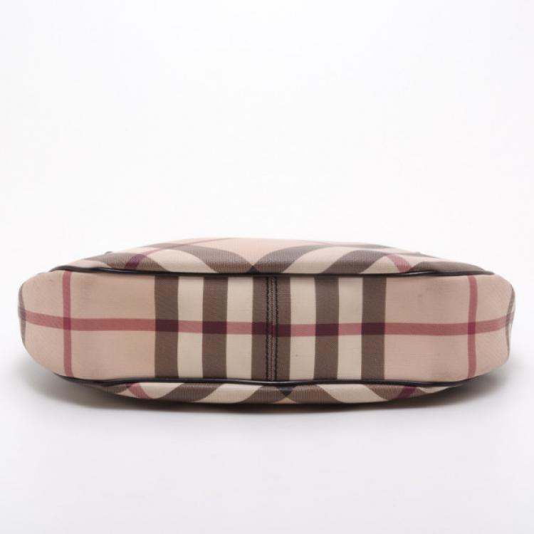 Pre Owned Burberry Nova Check Star Studded Hobo