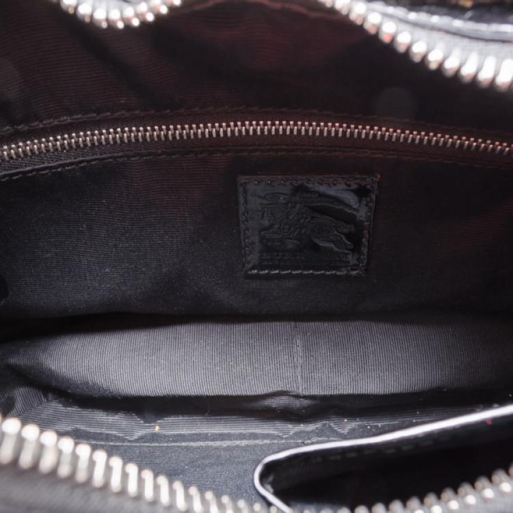 Pre Owned Burberry Nova Check Star Studded Hobo