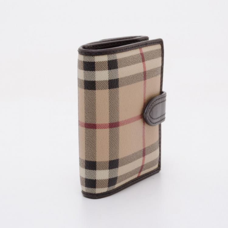 Pre Owned Burberry Small Check Wallet 