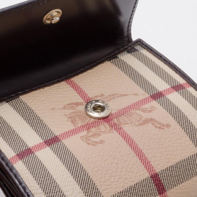 Pre Owned Burberry Small Check Wallet 
