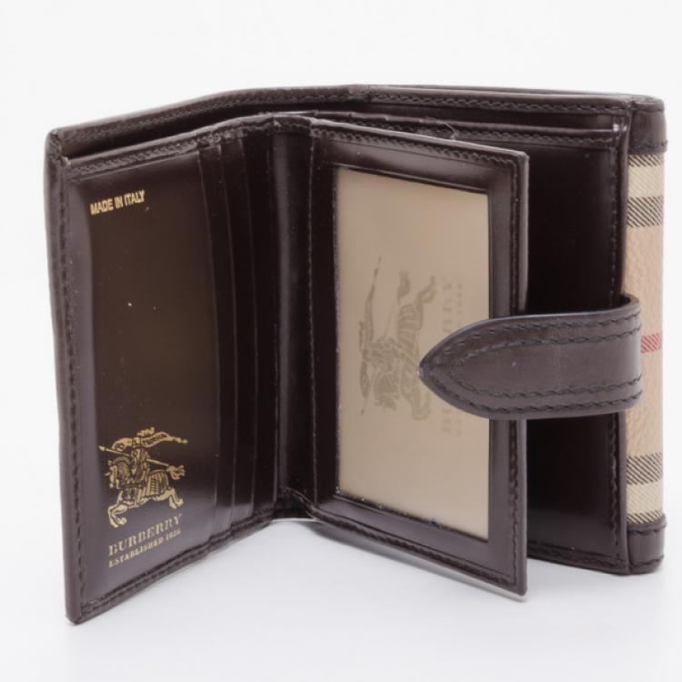 Pre Owned Burberry Small Check Wallet 