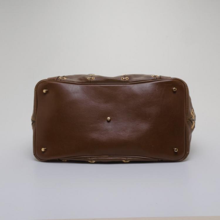 Pre Owned Burberry Lowry Metal Stitch Tote