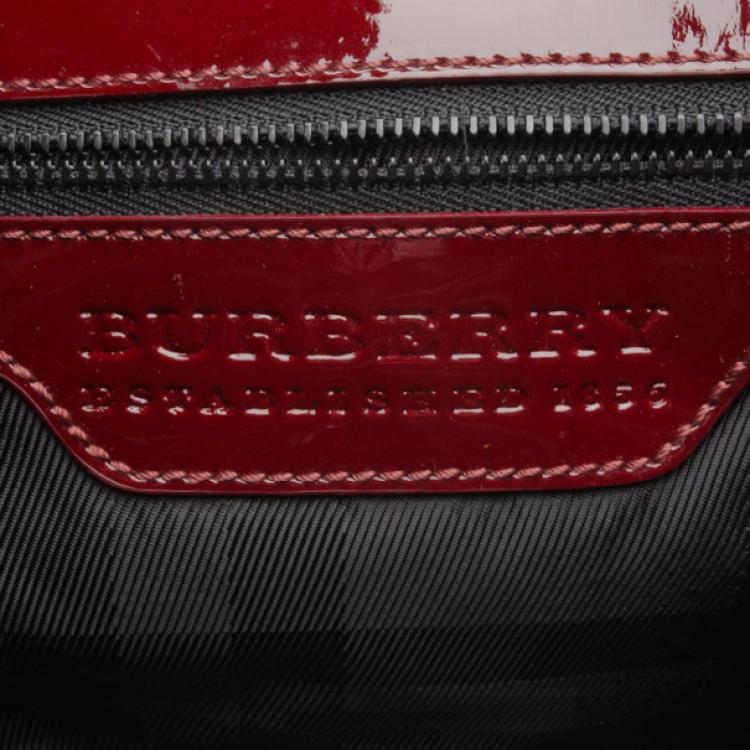 Pre Owned Burberry Quilted Patent Leather Hobo