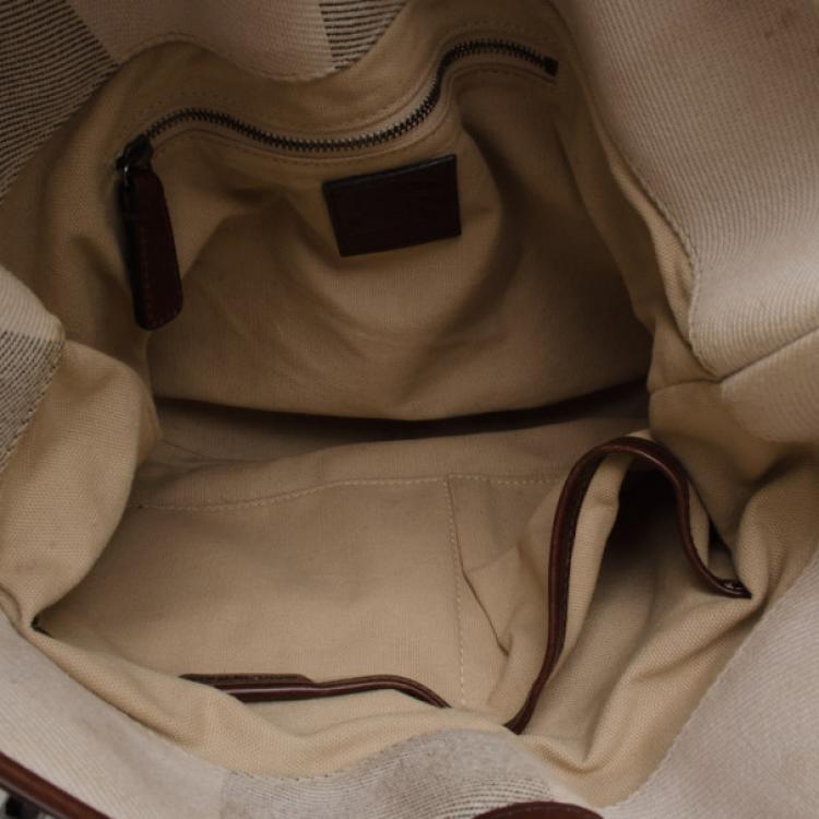 Pre Owned Burberry Mega Check Hobo