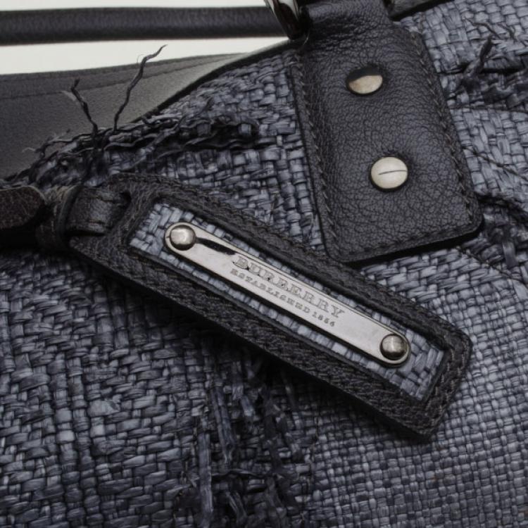 Pre Owned Burberry Raffia Patchwork  Satchel