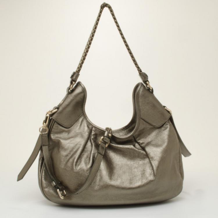 Pre Owned Burberry Nappa Leather Hobo