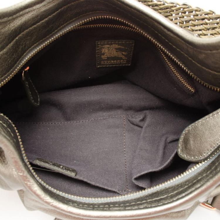 Pre Owned Burberry Nappa Leather Hobo