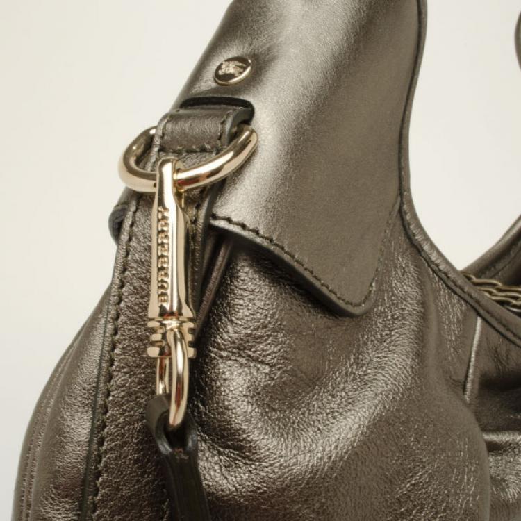 Pre Owned Burberry Nappa Leather Hobo
