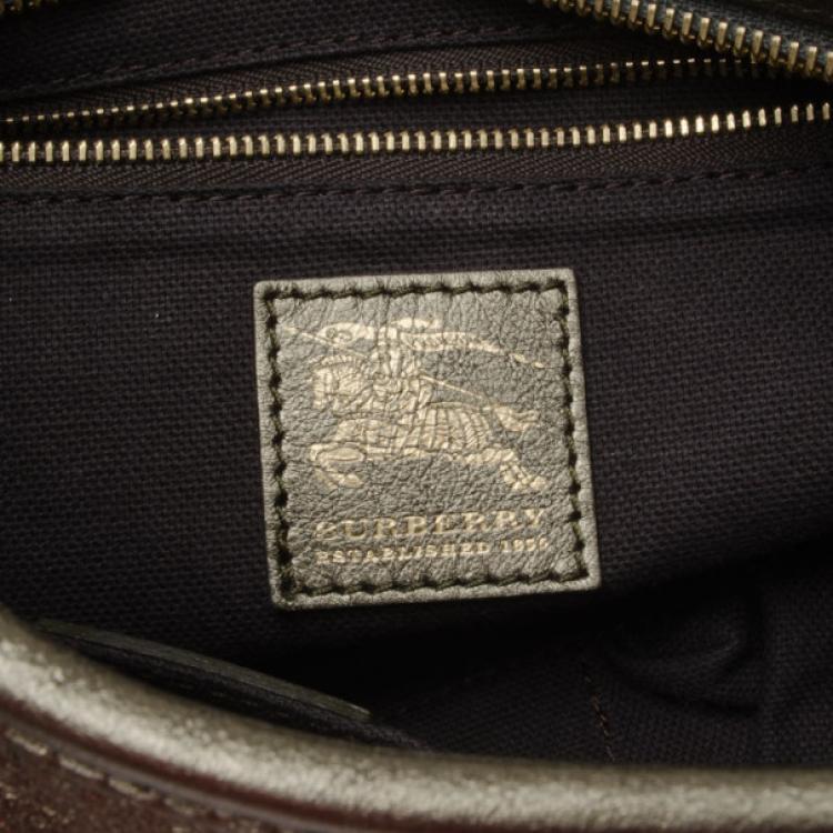 Pre Owned Burberry Nappa Leather Hobo