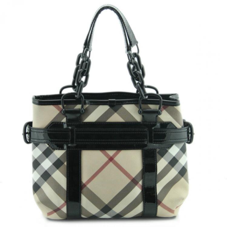 Pre Owned Burberry Canvas Tote 